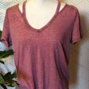 Express Burn Out Vneck Tee